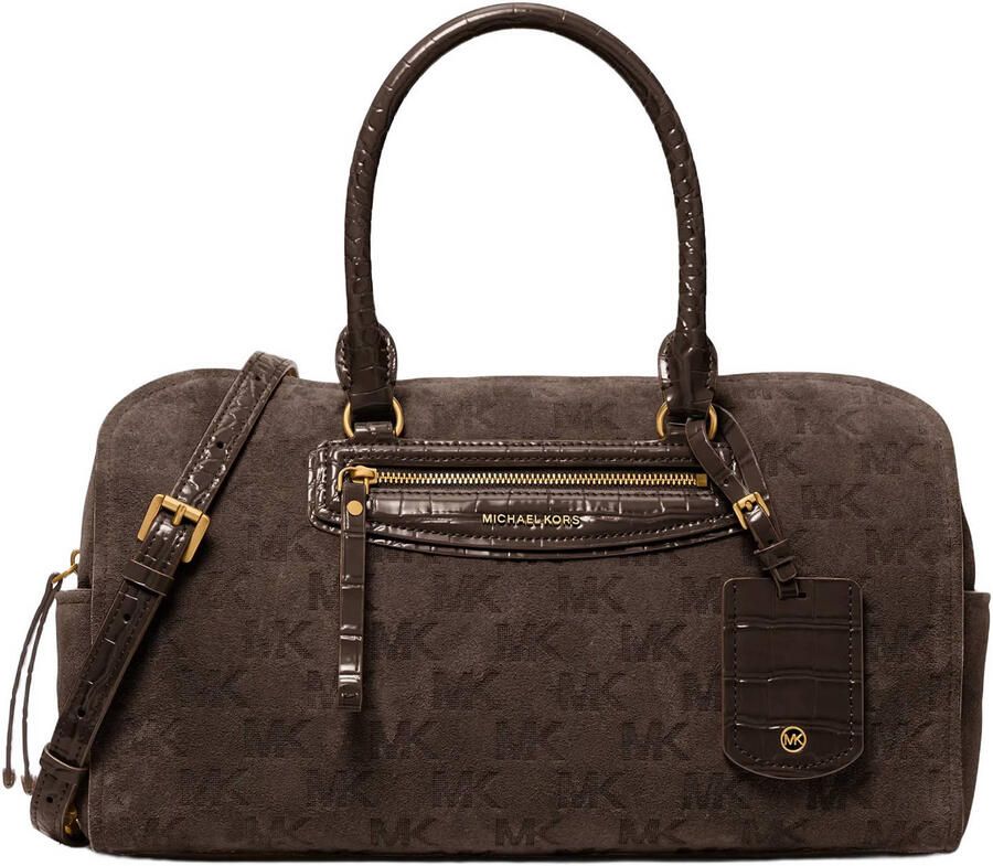 Michael Kors suède handtas Jet Set donkerbruin