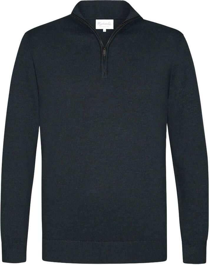 Michaelis regular fit gebreide trui donkerblauw