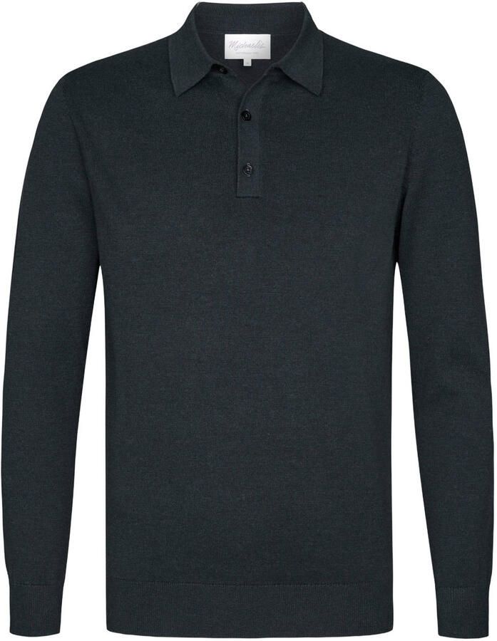 Michaelis regular fit gebreide trui donkerblauw