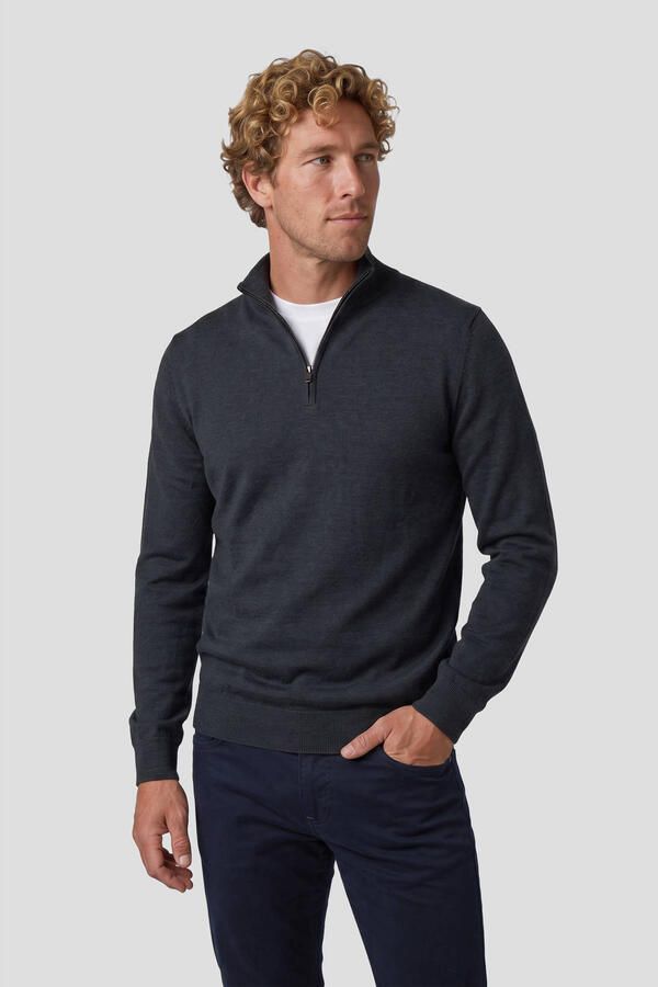 Michaelis regular fit gebreide trui donkerblauw