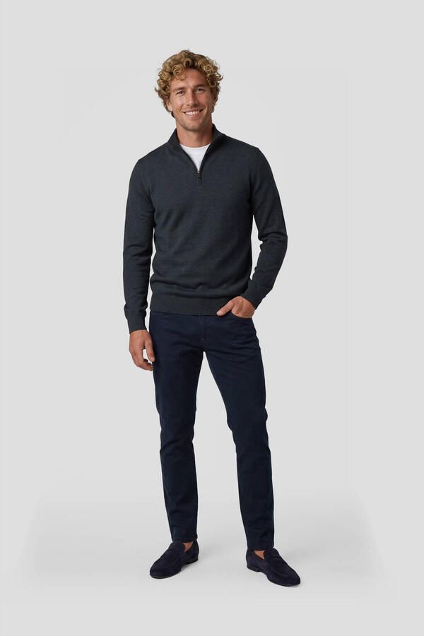 Michaelis regular fit gebreide trui donkerblauw - Foto 2