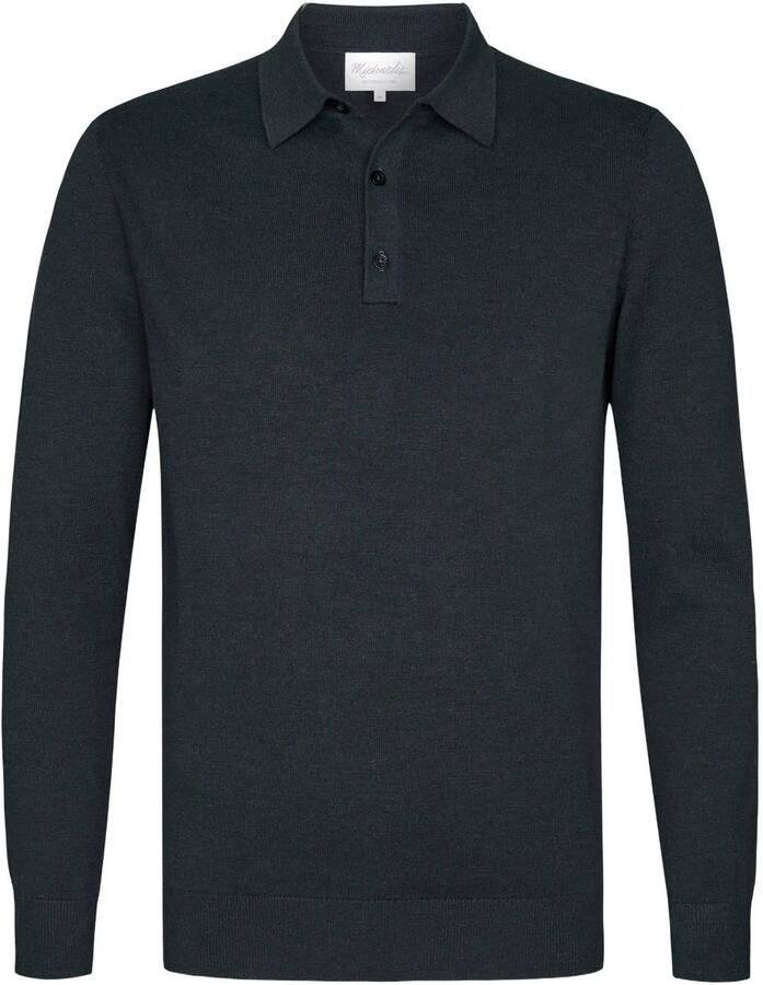 Michaelis regular fit gebreide trui donkerblauw