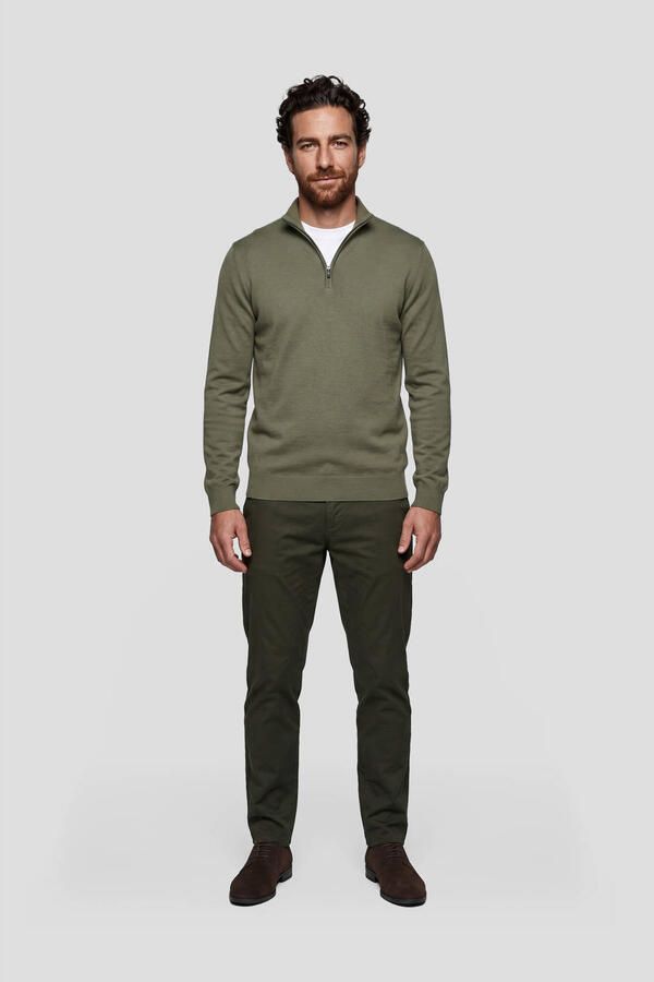 Michaelis regular fit gebreide trui groen - Foto 2