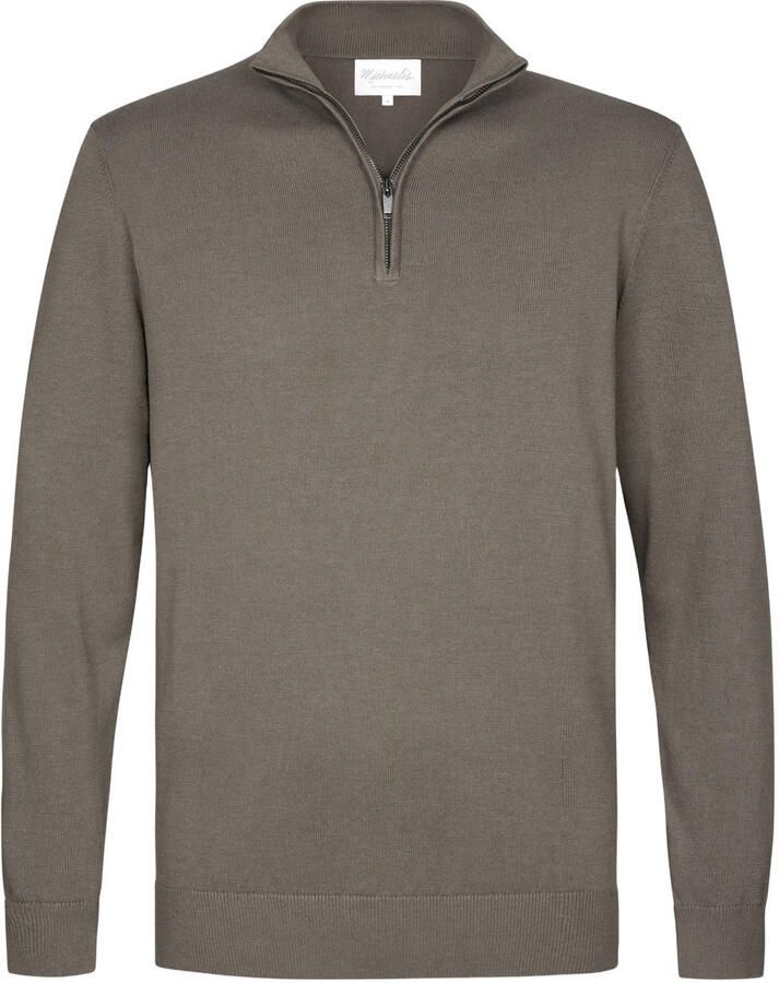 Michaelis regular fit gebreide trui lichtbruin