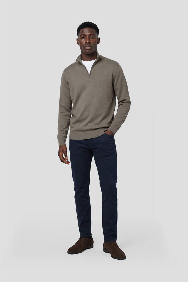 Michaelis regular fit gebreide trui lichtbruin