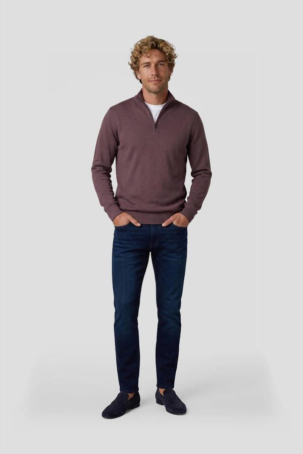 Michaelis regular fit gebreide trui paars