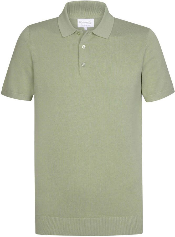 Michaelis regular polo fijn gebreid lichtgroen