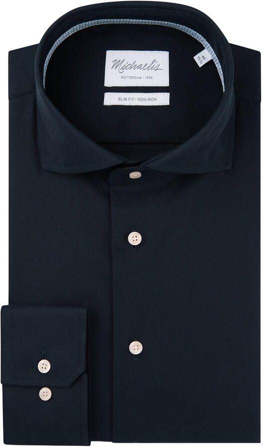 Michaelis slim fit overhemd donkerblauw