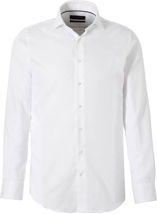 Michaelis slim fit oxford strijkvrij overhemd wit