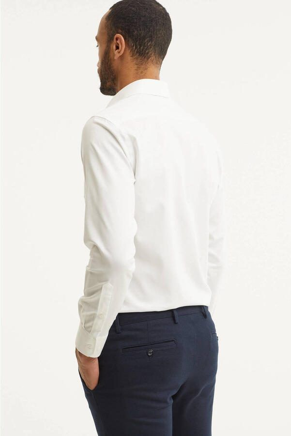 Michaelis slim fit oxford strijkvrij overhemd wit - Foto 3