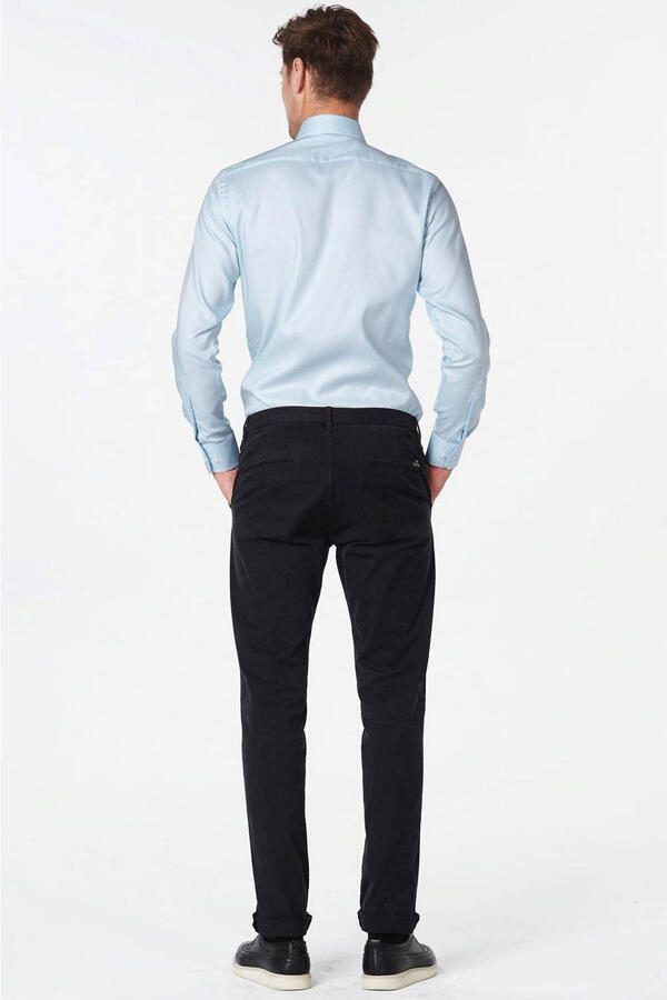 Michaelis slim fit strijkvrij overhemd lichtblauw melee - Foto 4