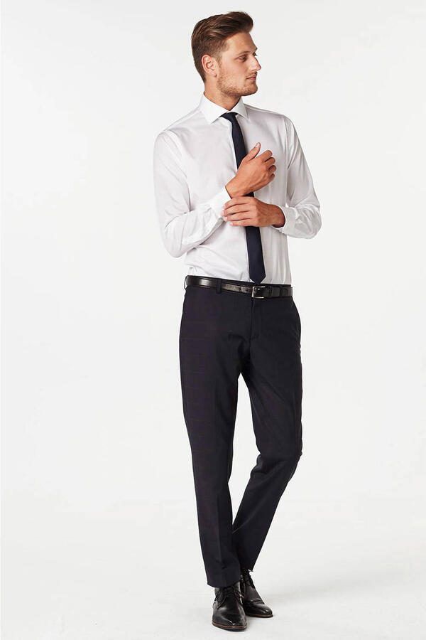 Michaelis slim fit strijkvrij overhemd wit