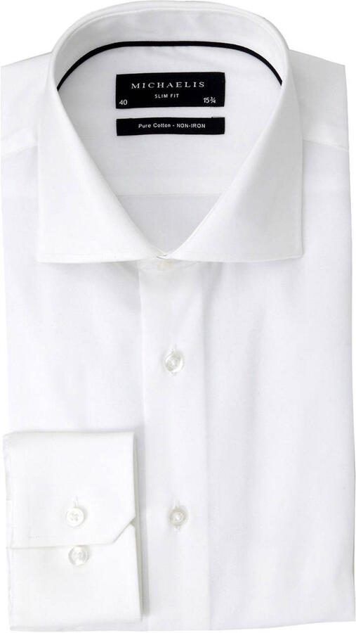 Michaelis slim fit strijkvrij overhemd wit - Foto 2