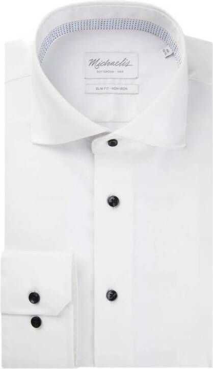 Michaelis slim fit strijkvrij overhemd SHIRT CUTAWAY white