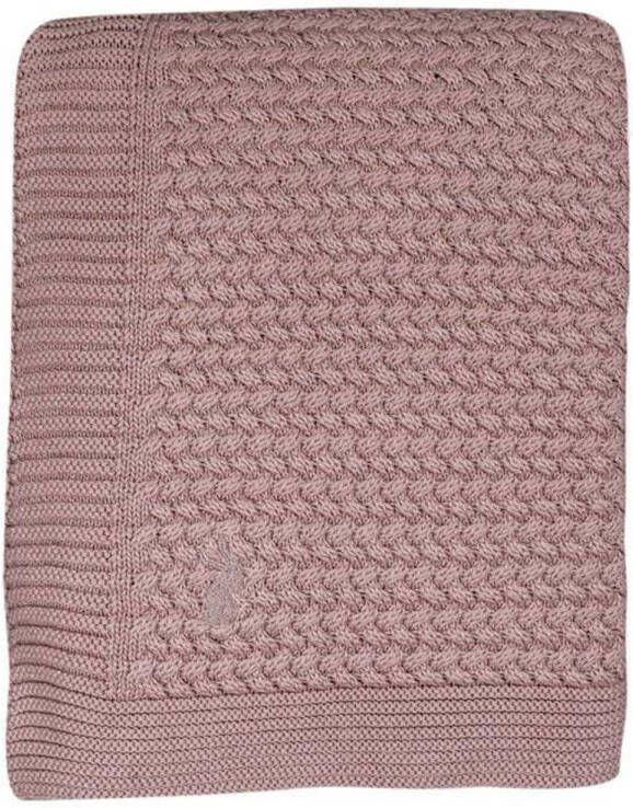 Mies & Co baby wiegdeken soft knitted 80x100 cm pale pink Babydeken Roze