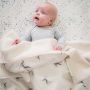 Mies & Co baby wiegdeken soft teddy Cloud dancers 70x100 cm Babydeken Wit - Thumbnail 1