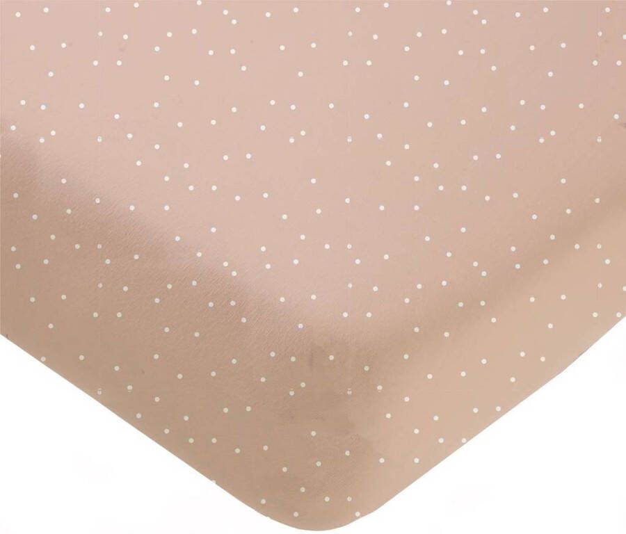 Mies & Co Biologisch katoen Adorable Dots baby wieg hoeslaken 40x80 cm roze wit