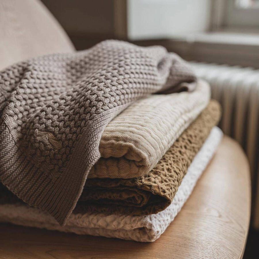 Mies & Co baby ledikantdeken soft knitted 110x140 cm dune Babydeken Beige - Foto 2