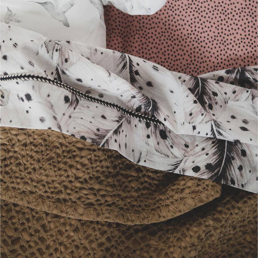 Mies & Co baby wiegdeken Honeycomb 70x100 cm Bronze mist Babydeken Bruin