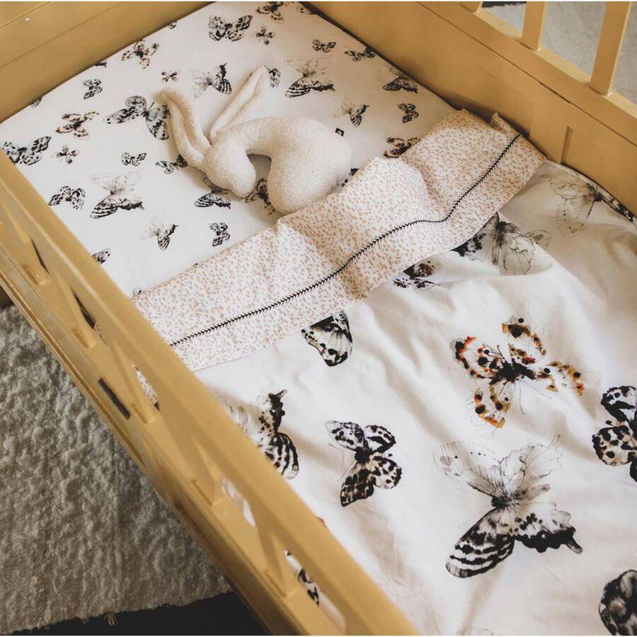 Mies & Co baby wiegdeken soft teddy Fika butterfly 70x100 cm Babydeken Wit