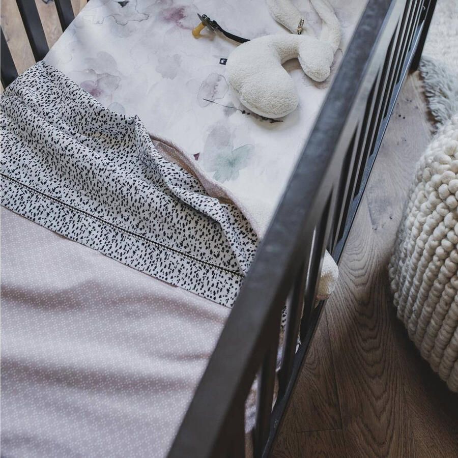 Mies & Co baby wiegdeken soft teddy Pretty Pearls 70x100 cm Babydeken Roze