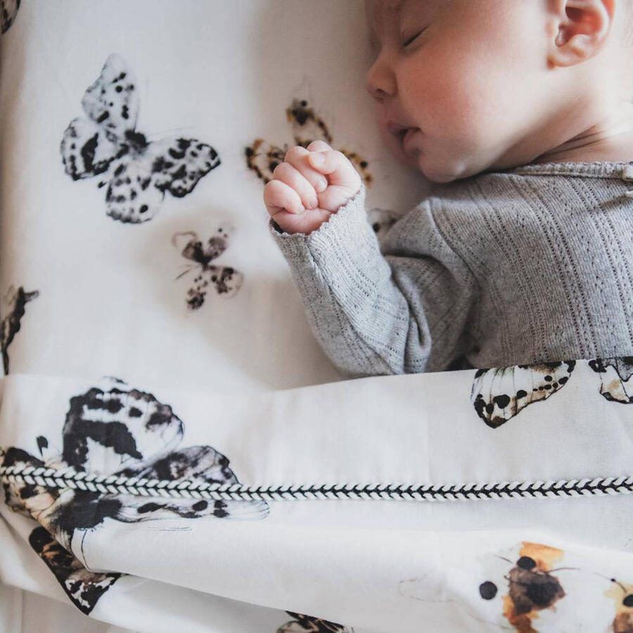 Mies & Co baby wieglaken Fika butterfly 80x100 cm Babylaken Wit Dierenprint - Foto 2