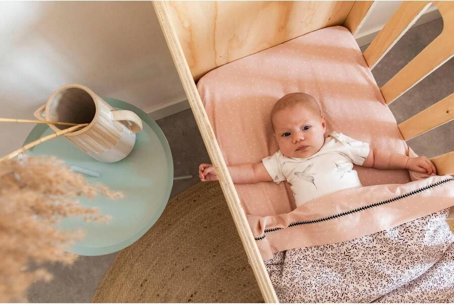 Mies & Co katoen Adorable Dots baby wieg hoeslaken 40x80 cm roze wit Stip - Foto 2