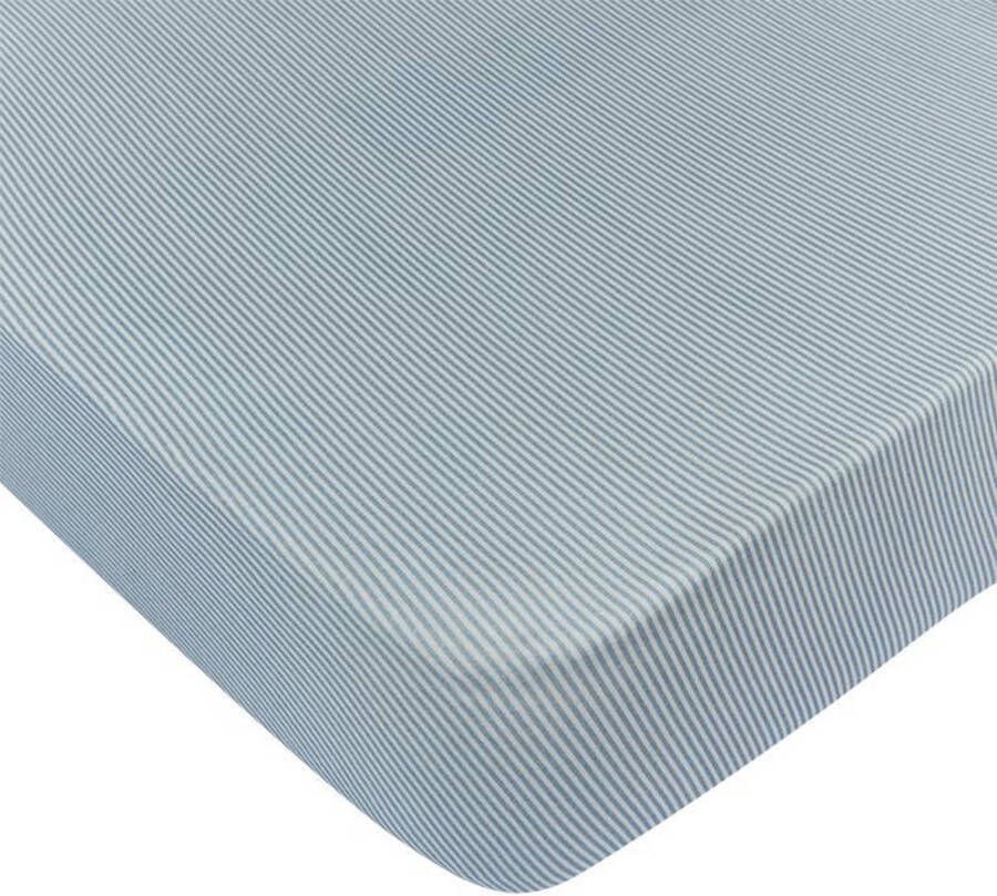 Mies & Co Stretchkatoen wieg hoeslaken Classic no. 1 40x80 cm Blauw Streep