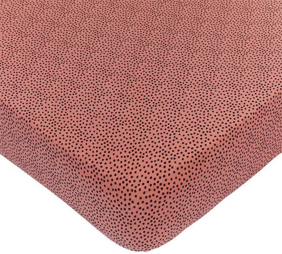 Mies & Co wieg hoeslaken Cozy Dots 40x80 cm Oranje Stip