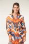 Miss Etam blousejurk Carlijn met all over print oranje groen - Thumbnail 1
