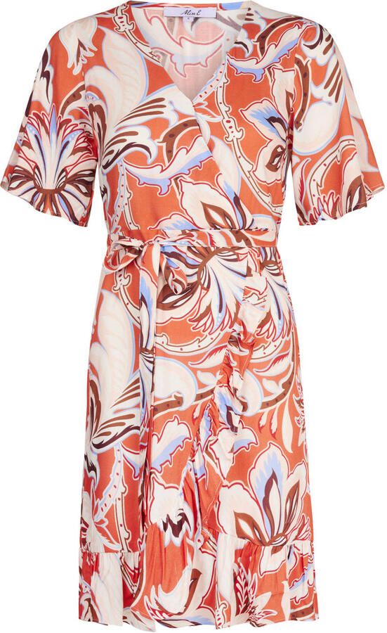 Miss Etam 100% vi bohemian zomerjurk met paisley oranje - Foto 2