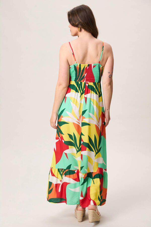 Miss Etam 100% vi maxi jurk met print meerkleurig - Foto 2