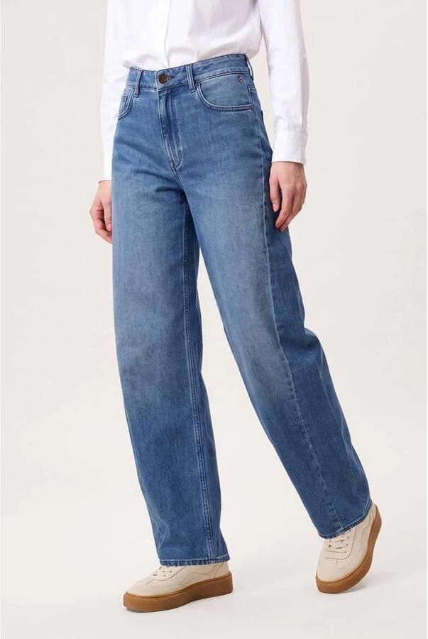 Miss Etam barrel jeans medium blue denim