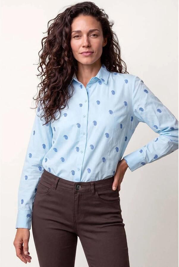 Miss Etam blouse met print lichtblauw