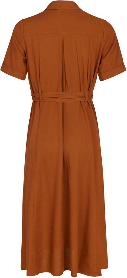 Miss Etam blousejurk met ceintuur bruin - Foto 3