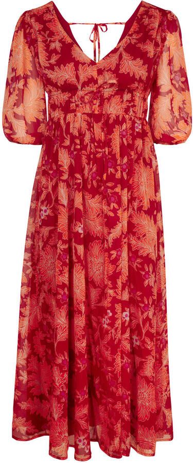 Miss Etam gebloemde maxi jurk rood - Foto 2