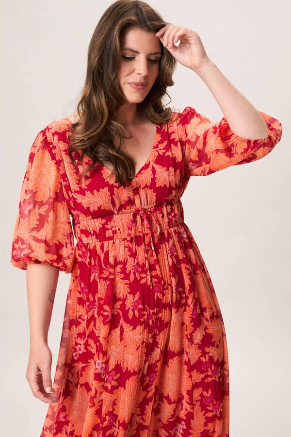 Miss Etam gebloemde maxi jurk rood