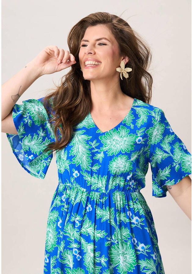 Miss Etam gebloemde maxi zomerjurk blauw