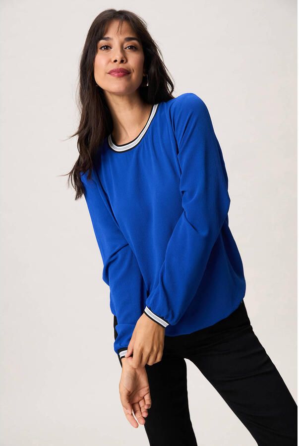 Miss Etam gebreide trui blauw met lurex - Foto 3
