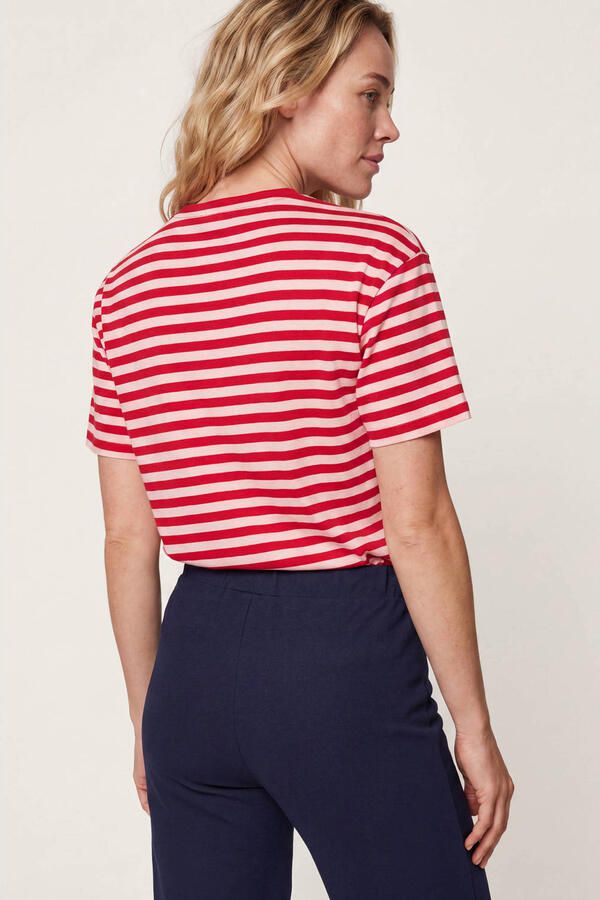 Miss Etam gestreept T-shirt rood - Foto 2
