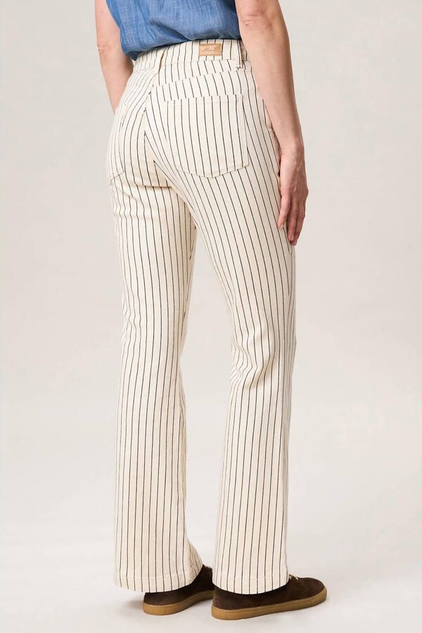 Miss Etam gestreepte flared jeans crème - Foto 2