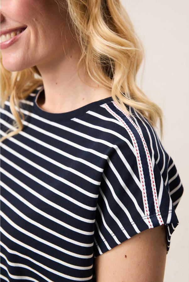 Miss Etam gestreepte T-shirt donkerblauw - Foto 2
