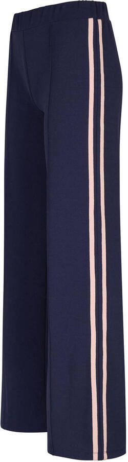 Miss Etam high waist straight leg gestreepte broek blauw - Foto 3