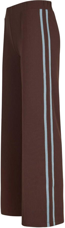 Miss Etam high waist straight leg gestreepte broek bruin - Foto 3