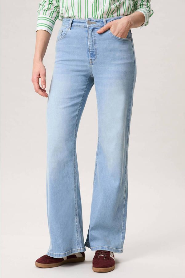 Miss Etam high waist wide leg jeans light blue denim