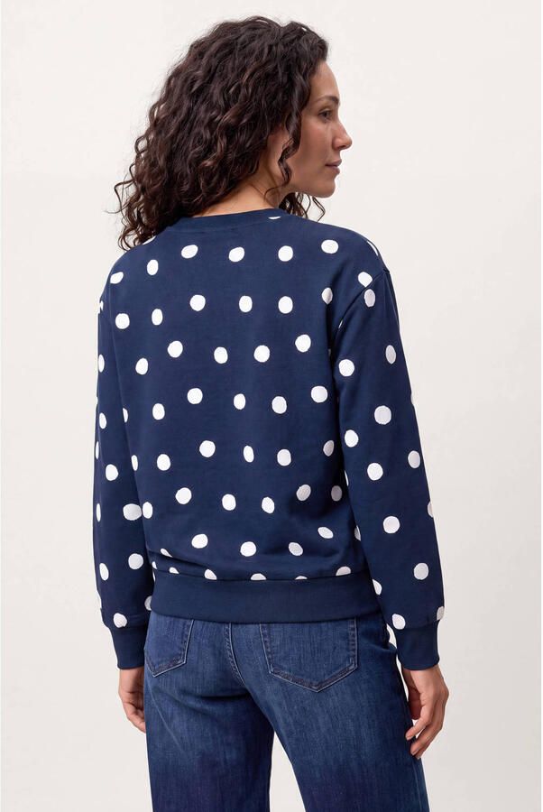 Miss Etam katoenen sweater met stippen blauw - Foto 2