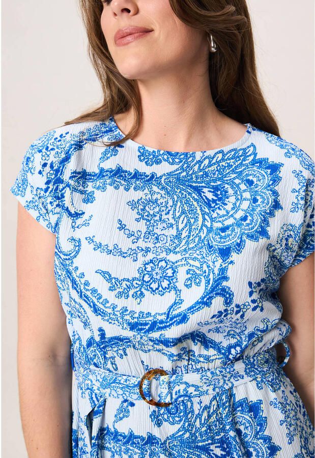 Miss Etam korte jurk met print blauw - Foto 2