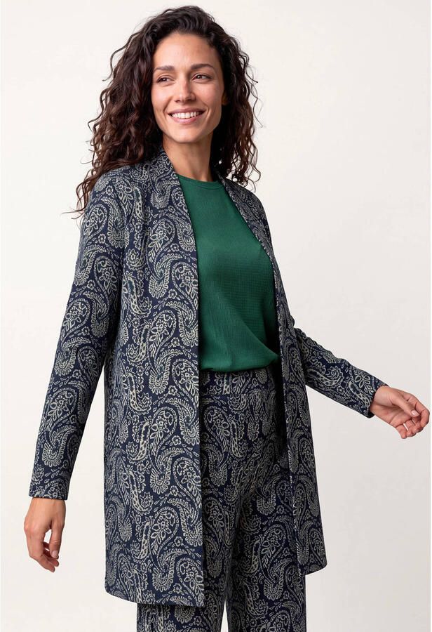 Miss Etam lange vest met print donkerblauw