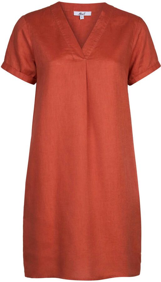 Miss Etam linnen korte jurk oranje - Foto 2