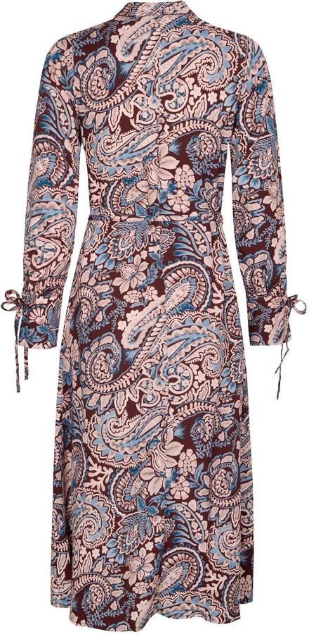 Miss Etam midi blousejurk met print donkerrood lichtroze blauw - Foto 2